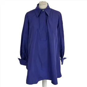 Marina Rinaldi New Violet Taffeta Longline Tunic Shirt L