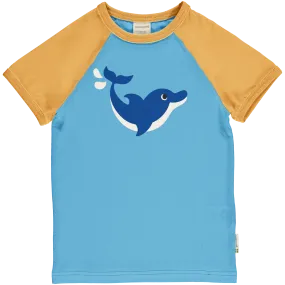 Maxomorra Dolphin Organic Cotton Single Print Short Sleeved Top