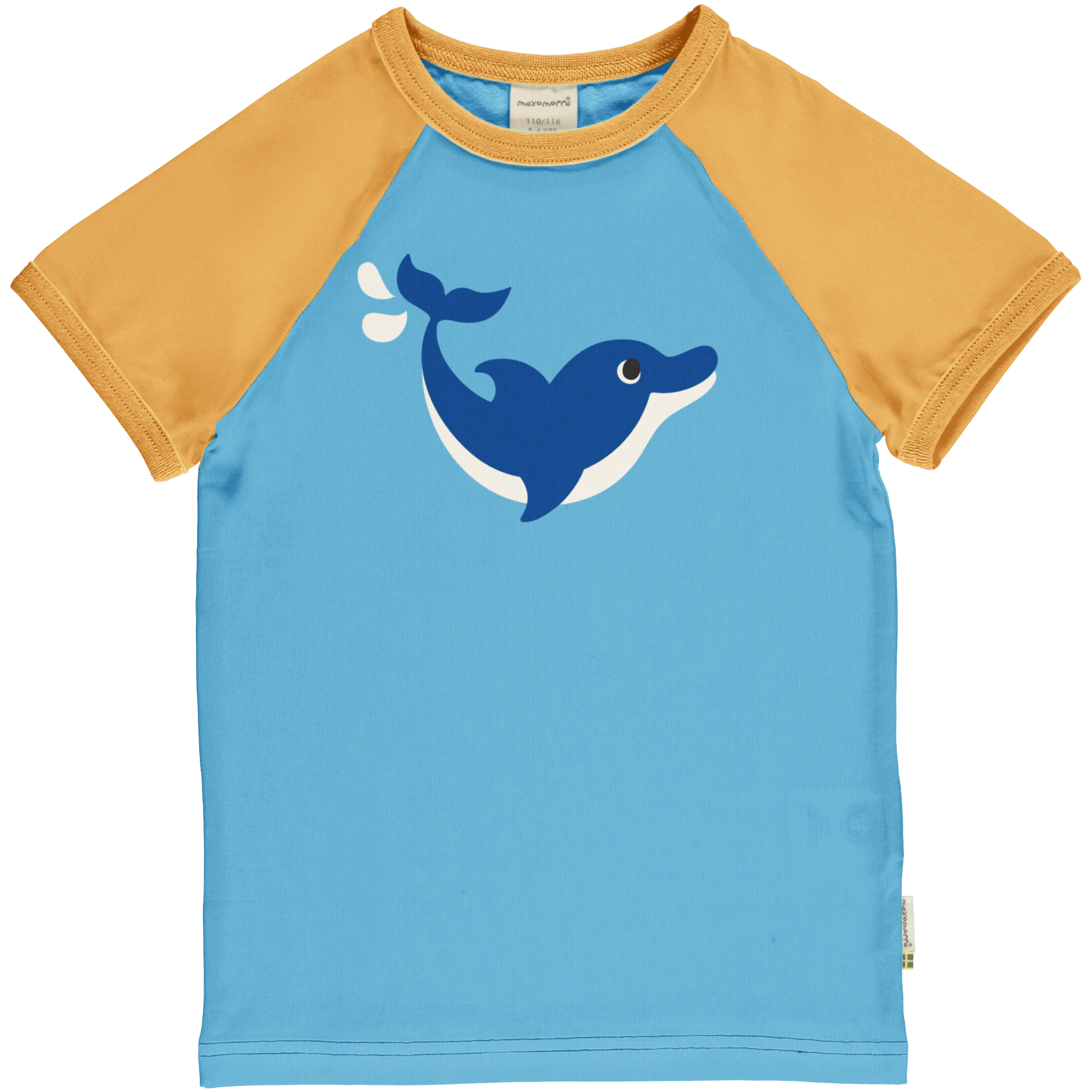 Maxomorra Dolphin Organic Cotton Single Print Short Sleeved Top