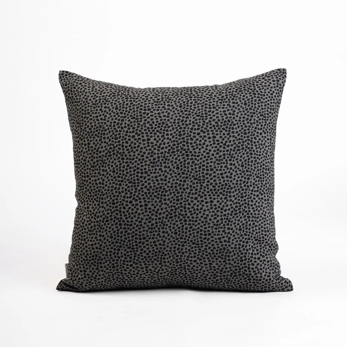 MODERN RETRO – Grey reversible cotton throw pillow cover, leaf print