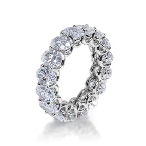 Molly 8 Carat Oval Cut Diamond Eternity Band in 14k White Gold U-Shape Shared Prong