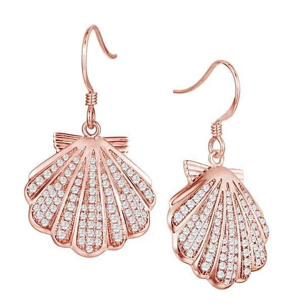 Pavé Sunrise Shell Earrings