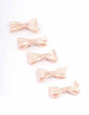 Pink Mini Hair Bows 5-Pack