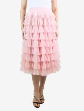 Pink ruffled net skirt - size S