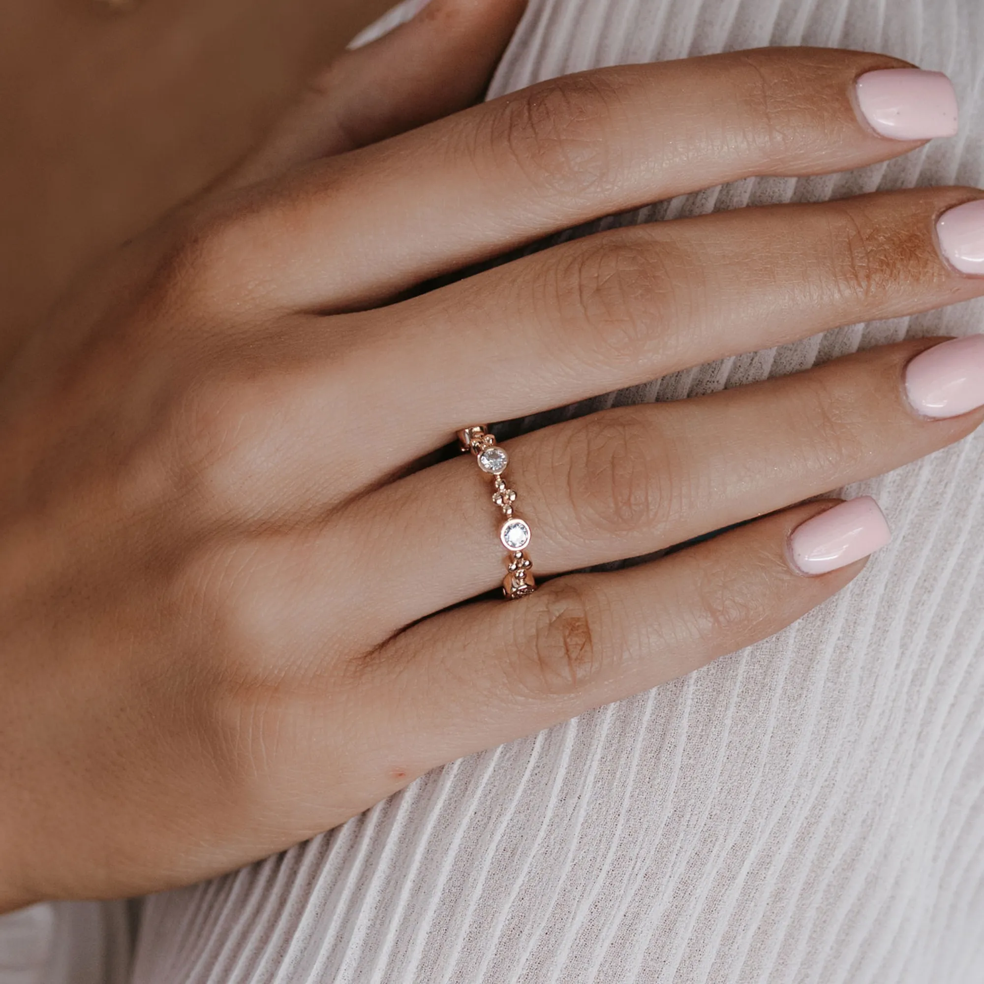 Rose Gold Diamond Stackable Ring