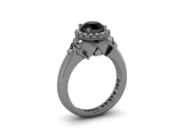 Secret Skull Engagement Ring-UDINC0334