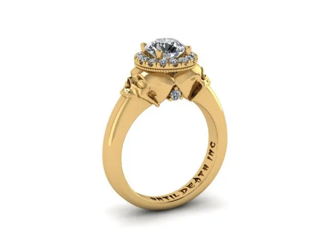 Secret Skull Engagement Ring-UDINC0334