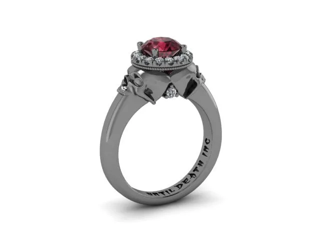 Secret Skull Engagement Ring-UDINC0334