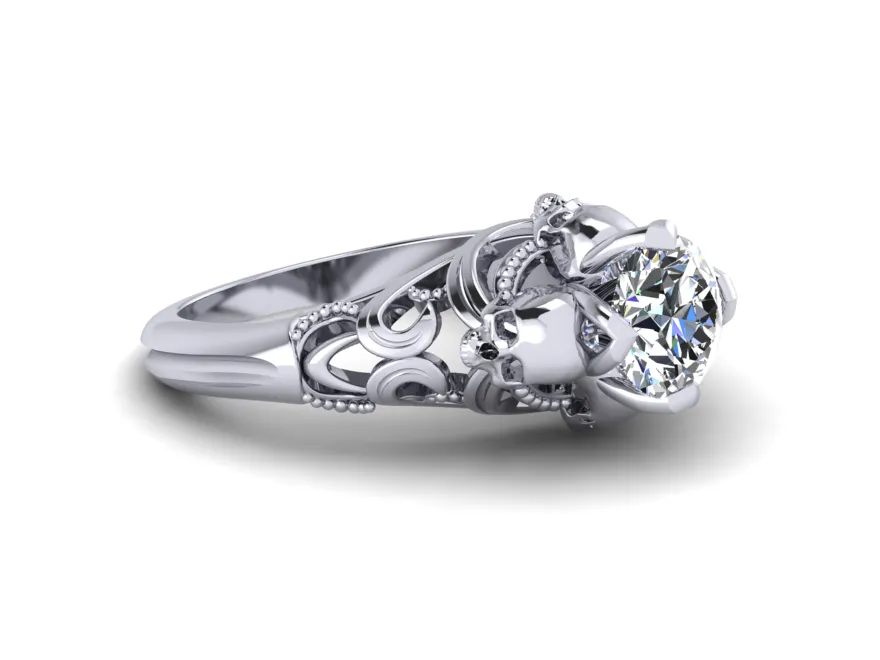 Secret Skull Engagement Ring-UDINC0533