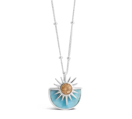 Sun Splash Necklace Larimar and Sand