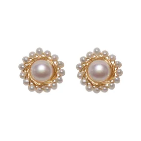 Sunflower Pearl Studs