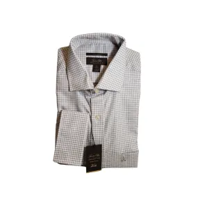 Tasso Ella Men's 100% Cotton Tan & White Checked Collared Shirt | Brand New |