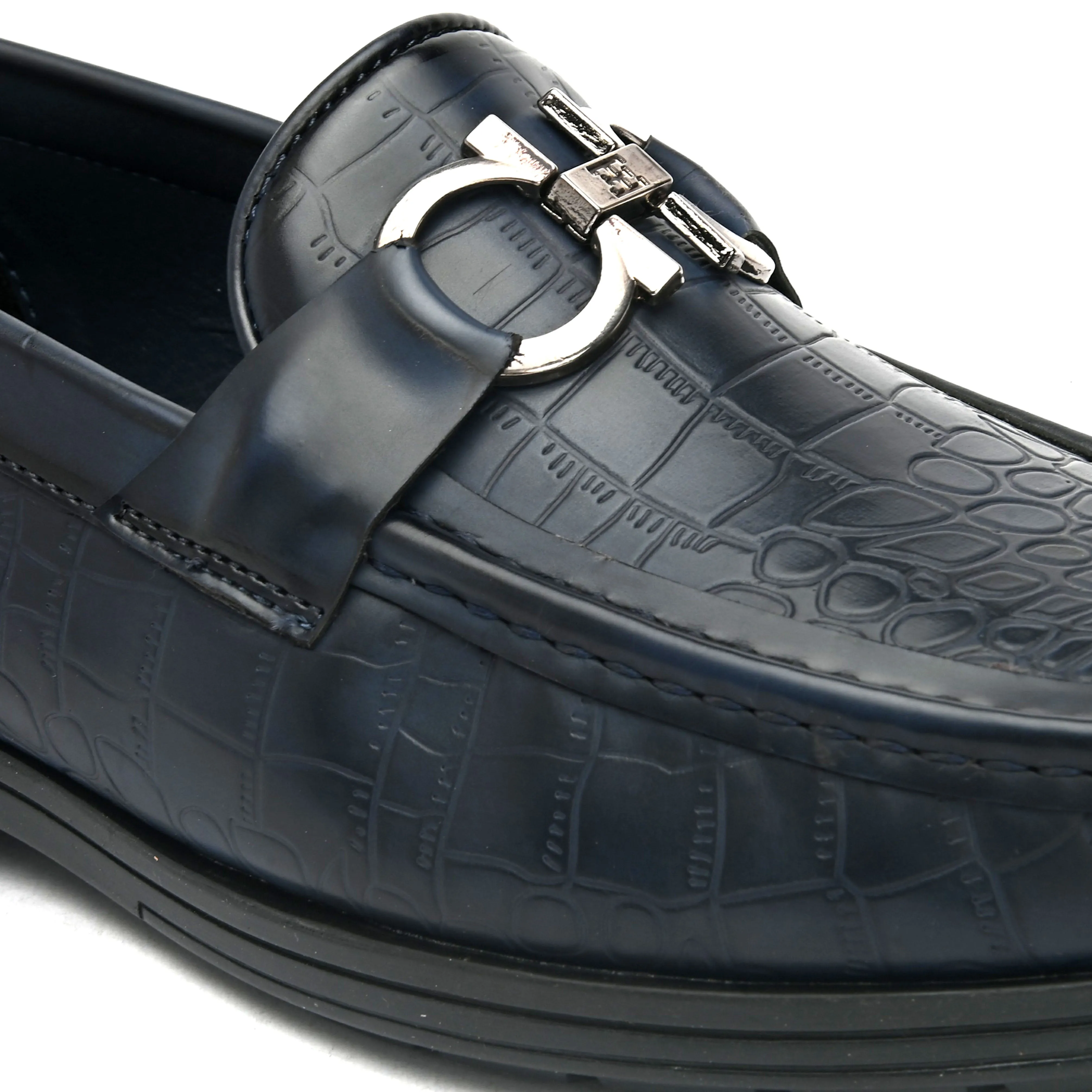 Topman Blue Buckle Loafers